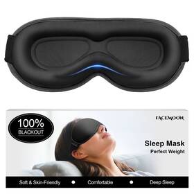 Facemoon 3dwe-bl1 3d Weighted Eye Mask Memory Foam 100% Blackout Adjustable Straps