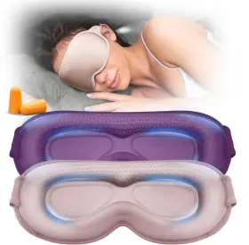 Facemoon 445009652622 Weighted Sleep Mask 2 Pack 3d Contoured Eye Masks For Best Blackout