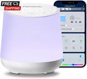 Famisym 313083770778 White Noise Machine For Baby And Kids Nursery Night Light Alarm Clock