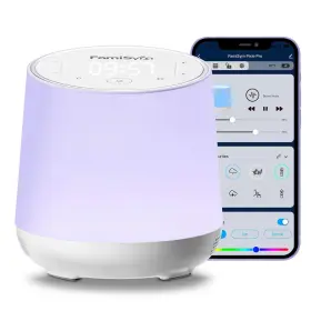 Mbz231 Famisym White Noise Machine For Baby And Kids Nursery Night Light Alarm Clock Dimma