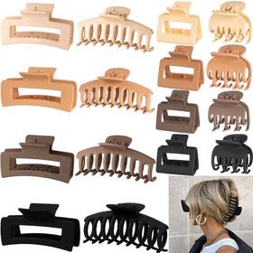 Fdbjulyy B09zt7xbpb 16 Pcs Fdbjuly Big Hair Claw Clips 4.4 Inch - 4 Styles Colors For Thick/thin