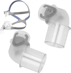 Fed 750108183647 Replacement Elbow Connector For Resmed Mirage Fx Nasal Mask Translucent 2 Pcs