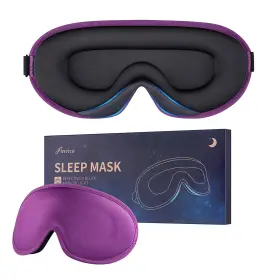 Finvizo 714494017641 Sleep Mask For Adult Blindfold Silk Eye Cover Purple - Adjustable
