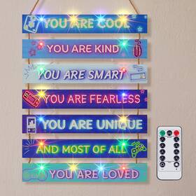 Fiobee Hk005010 #glyfba Girls Room D Cor For Teen Boys With Led Light Wall Blue Game