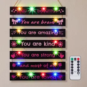 Hk005022 Fiobee #glyfba Girls Room D Cor For Teen Boys With Led Light Wall Decor Black