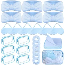 Dyd0021 Fionupi 30 Pcs Spa Sleepover Party Supplies 6 Bow Makeup Headband Plush Sleep Eye M