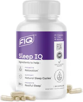 Fiq 787790439059 Sleep Iq Aid Supplement 5mg Melatonin/magnesium/lemon Balm 60 Capsules