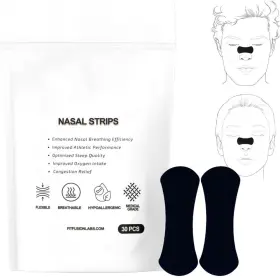 Fit Fusion Labs 198168743966 Nasal Strips For Better Sleep Or Exercise 30-pack Nose Congestion