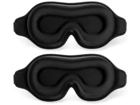 Flycoco 615272514812 Sleep Mask For Sleeping Black 2pack 2pcs One Size