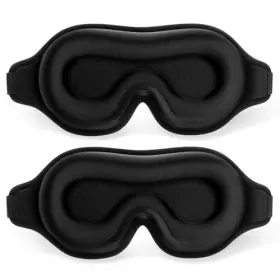 Flycoco20240702009 Flycoco Sleep Mask For Sleeping Zero Eye Pressure 3d Contoured Cup Black 2pcs