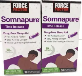 Force Factor 818594015191 2 Pk Somnapure Time Release Melatonin 10 Mg 30 Capsules 3/25