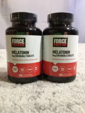 Ffs-01211-fg Force Factor 2x Chewable Melatonin 5mg Cherry Flavor 120ct 240 Total 12/2026