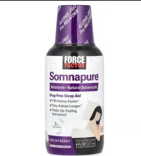Foa01707 Force Factor Somnapure Melatonin Natural Botanicals Dream Berry 8 Fl Oz 237 Ml
