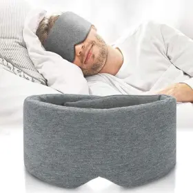 Freshme 681413897403 Cotton Sleep Eye Mask For Men - Upgrade Design Blackout Gray