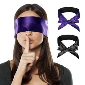 Freshme B0cdbkvcqj 2pc Satin Sleep Mask Blindfold Set Adjustable Light Block Valentine Gift