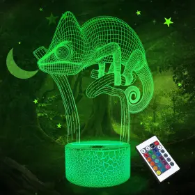 Fullosun 749789409313 Chameleon 3d Night Light 9.7ftft L X 6.7ftft W 2.1ftft H Blue-chameleon