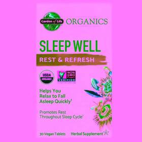 Garden Of Life 658010121897 Organics Sleep Well Rest And Refresh 30 Vegan Tabs