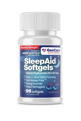 Gencare 372090003248 Maximum Strength Nighttime Sleep Aid For Adults Deep With Diphenhydrami