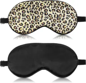 Geyoga 445025227224 2 Pieces Silk Sleeping Mask With Adjustable Strap-silk Eye Soft Cover B