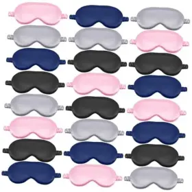 Bq-geyoga-7853 Geyoga 24 Pcs Silk Sleep Masks Soft Satin Eye For Black Grey Navy Pink