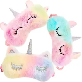 Eye-03 Geyoga 3 Pieces Plush Sleeping Eye Cover Bunny Blindfold Cat Sleep Unicor