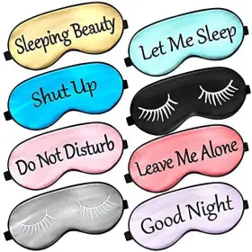 Geyoga-gtfd-589 Geyoga 8 Pieces Sleep Mask Silk Eye With Adjustable Strap Soft Fresh Colors