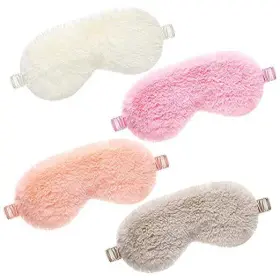 Geyoga-jf543fas Geyoga 4 Pieces Plush Eye Mask Silk Furry Sleep Masks Count Pack Of 1 Fresh Colors