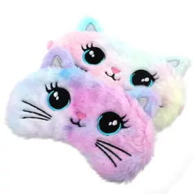 593246 Gjinxi Sleep Mask For Kids 2 Pcs Soft Plush Sleeping Eye Funny Blindfo