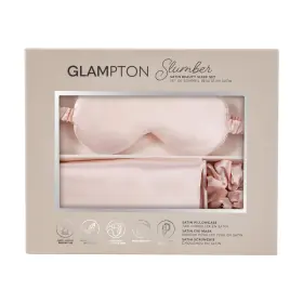 Glampton 810179258580 New Slumber Satin Beauty Sleep Set Peach 3-piece With Pillowcase