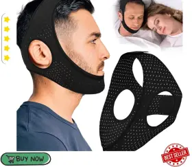 Gnaye 445037160106 Anti Snoring Devices Air Flow Jaw Strap For Sleep Apnea Chin Sleepin