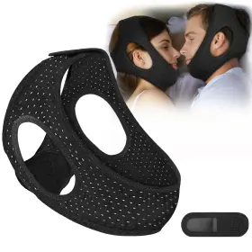 Gnaye 742346597737 Anti Snoring Devices Breathable Air Flow Jaw Strap For Sleep Apnea Reusable