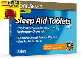 44164 Good Sense Goodsense Sleep Aid Doxylamine Succinate Tablets 25 Mg 32-count Nighttime Sle