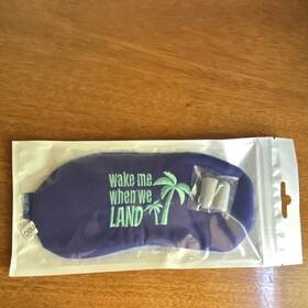 Gotta Go 210881 Sleep Mask With Earplugs Blue Ftwake Me When We Landft Polyester