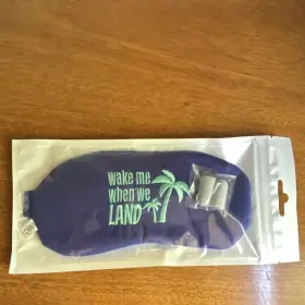 210881 Gotta Go Sleep Mask With Earplugs Blue Ftwake Me When We Landft Polyester