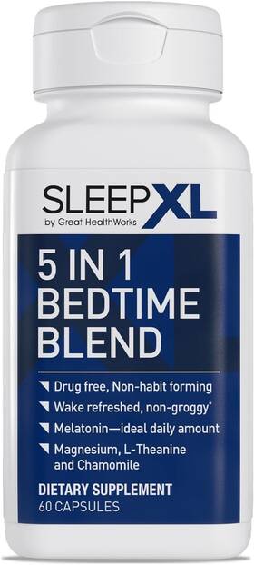 Great Healthworks Amz-slp60-1 Sleepxl Sleep Supplement Non-habit-forming Formula - Fall Asleep Faster And