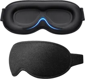 G3033 Gritin 100% Blackout Sleep Eye Mask For Women Men Zero Pressure Black