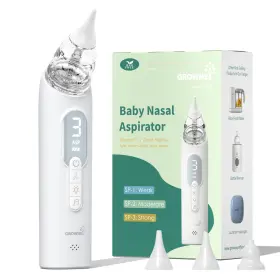 B0bj2pq7tw Grownsy Rechargeable Electric Baby Nasal Aspirator - Gentle Nose Sucker Suction