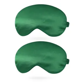 Gryfton 634149593552 2pcs Silk Sleep Mask Soft Satin Eye With Elastic Straps Dark Green