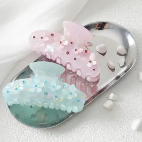 B0djvql722 Haimeikang 2pcs Acrylic Flower Hair Claw Clips - Large Jaw For Women
