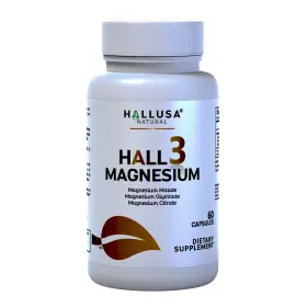 Hall3 Hallusa Natural 618528021508 Magnesium 60 Caps Triple Complex Citrate Glycinate And Malate