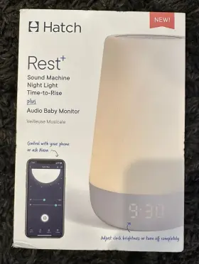Hatch Baby 852852007399 Nib Rest Sound Machine Night Light Time To Rise Audio Monitor