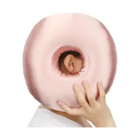 As-earpillow-3-coral Heal N Hope Silky Satin Piercing Pillow Ear Pillows Donut With Hole For P