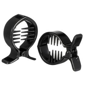 Healeved B0djk1mc78 Black Fish Claw Hair Clip 2.36 Inch Round Toothed Ponytail Holder