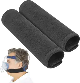 Lva2031blk Health Cpap Strap Covers 2 Pack - Soft Fleece Headgear Mask Cushion For S