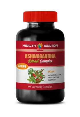 Health Solution Usa 609779793436 Indian Ginseng Extract Capsules - Ashwagandha Root 770mg Anti Inflammatory