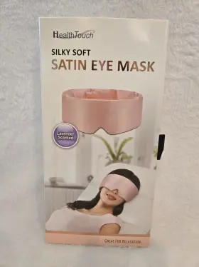 H-6272-0 Health Touch Silky Soft Pink Satin Eye Mask Lavender Scented