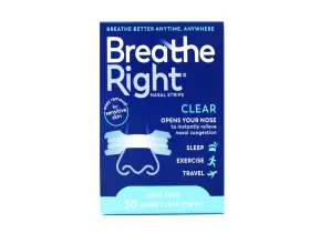 Healthcare 784922613882 Breathe Right Nasal Strips Large Clear For Sensitive Skin 30 Person