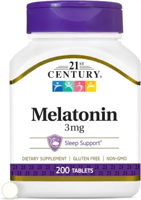 22721 Healthcare Inc. Melatonin 3mg Gentle Strength Tablets 200 Count Sleep Aid For Adults Promotes