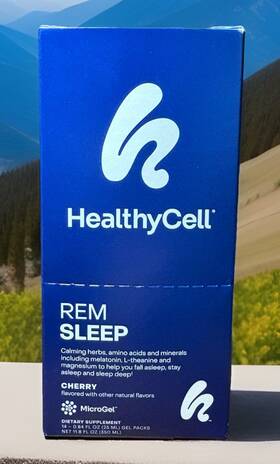 Healthy Cell 858668004539 Healthycell Rem Sleep Liquid Gel Calming Aid Microgel Supplement 14 Packs Cherry