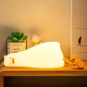 Hb230-ydk Herbestbay Kids Night Light Lying Flat Duck Cute Medium White